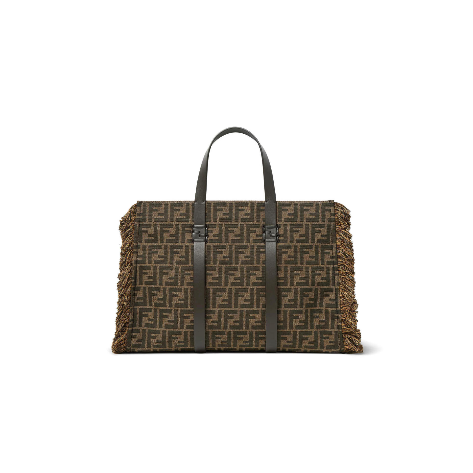 FENDI SUMMER TOTE BROWN FF JACQUARD FABRIC BAG 8BH435AFPMF1GL7 (37*29*16cm)